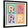 Simple And Clear Flat Lamp Alphabet - Letter R-dgbomb-Framed Art Print