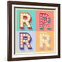 Simple And Clear Flat Lamp Alphabet - Letter R-dgbomb-Framed Art Print