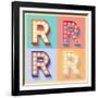 Simple And Clear Flat Lamp Alphabet - Letter R-dgbomb-Framed Art Print