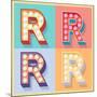 Simple And Clear Flat Lamp Alphabet - Letter R-dgbomb-Mounted Art Print