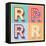 Simple And Clear Flat Lamp Alphabet - Letter R-dgbomb-Framed Stretched Canvas