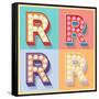 Simple And Clear Flat Lamp Alphabet - Letter R-dgbomb-Framed Stretched Canvas