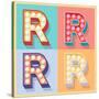 Simple And Clear Flat Lamp Alphabet - Letter R-dgbomb-Stretched Canvas