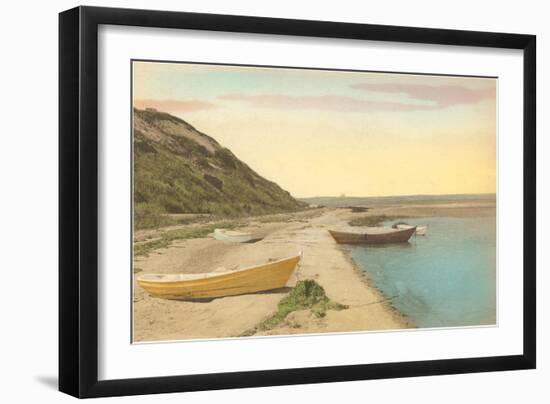 Simple Boats by Shore-null-Framed Art Print