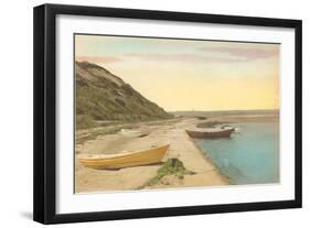 Simple Boats by Shore-null-Framed Art Print