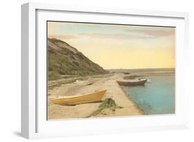 Simple Boats by Shore-null-Framed Art Print