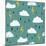 Simple Children&#39;S Doodle Pattern. Doodle Pattern with Clouds.-Ksu_Ganz-Mounted Art Print