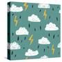 Simple Children&#39;S Doodle Pattern. Doodle Pattern with Clouds.-Ksu_Ganz-Stretched Canvas