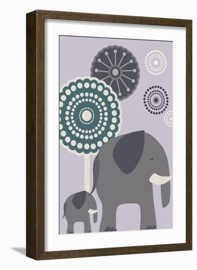 Simple Elephant - Purple-Lantern Press-Framed Art Print