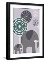 Simple Elephant - Purple-Lantern Press-Framed Art Print