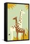 Simple Giraffe - Yellow-Lantern Press-Framed Stretched Canvas