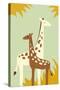 Simple Giraffe - Yellow-Lantern Press-Stretched Canvas