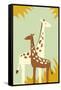 Simple Giraffe - Yellow-Lantern Press-Framed Stretched Canvas