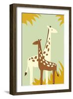 Simple Giraffe - Yellow-Lantern Press-Framed Art Print