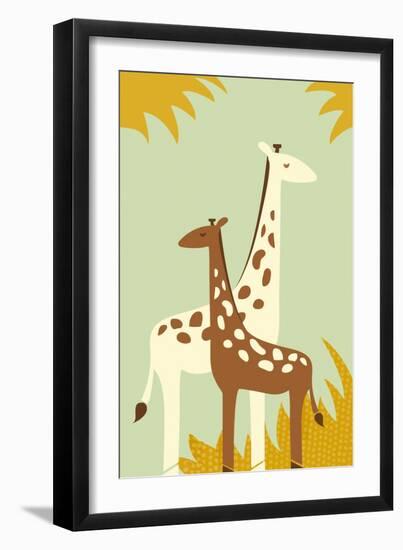 Simple Giraffe - Yellow-Lantern Press-Framed Art Print