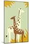 Simple Giraffe - Yellow-Lantern Press-Mounted Art Print