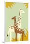 Simple Giraffe - Yellow-Lantern Press-Framed Art Print