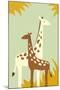 Simple Giraffe - Yellow-Lantern Press-Mounted Art Print