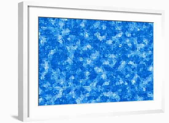Simple Glass Tile Blue Background-Veneratio-Framed Photographic Print