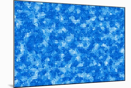 Simple Glass Tile Blue Background-Veneratio-Mounted Photographic Print