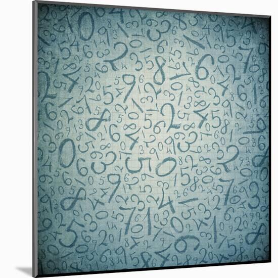 Simple Handwrited Numbers On Cell Paper-pashabo-Mounted Art Print