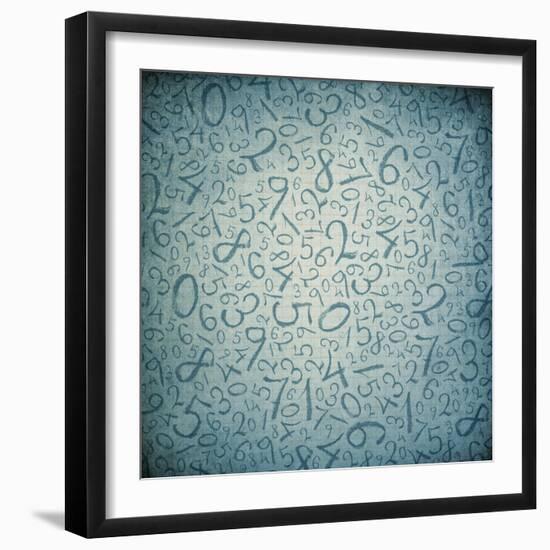 Simple Handwrited Numbers On Cell Paper-pashabo-Framed Art Print