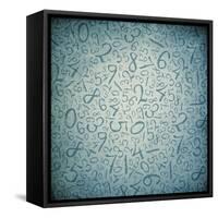 Simple Handwrited Numbers On Cell Paper-pashabo-Framed Stretched Canvas