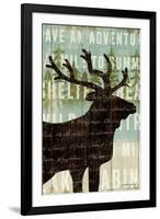 Simple Living Elk Script-Michael Mullan-Framed Art Print