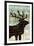 Simple Living Elk Script-Michael Mullan-Framed Art Print