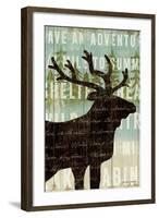 Simple Living Elk Script-Michael Mullan-Framed Art Print