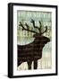 Simple Living Elk Script-Michael Mullan-Framed Art Print