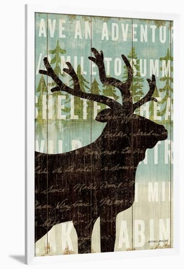 Simple Living Elk Script-Michael Mullan-Framed Art Print
