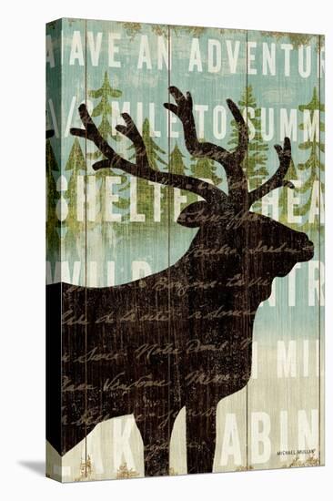 Simple Living Elk Script-Michael Mullan-Stretched Canvas