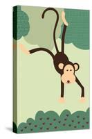 Simple Monkey - Green-Lantern Press-Stretched Canvas