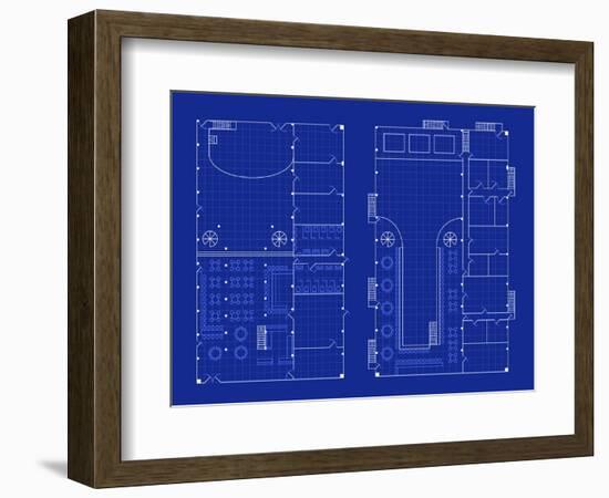 Simple Nightclub Blueprint-bigldesign-Framed Art Print