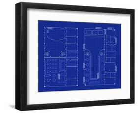 Simple Nightclub Blueprint-bigldesign-Framed Art Print