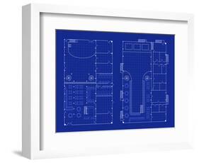 Simple Nightclub Blueprint-bigldesign-Framed Art Print