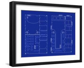 Simple Nightclub Blueprint-bigldesign-Framed Art Print