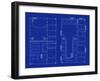 Simple Nightclub Blueprint-bigldesign-Framed Art Print