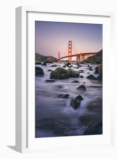 Simple Peaceful Morning Shore, Golden Gate Bridge, San Francisco-Vincent James-Framed Photographic Print