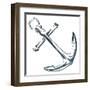 Simple Sketched Anchor-OnRei-Framed Art Print