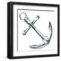 Simple Sketched Anchor-OnRei-Framed Art Print