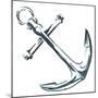 Simple Sketched Anchor-OnRei-Mounted Premium Giclee Print