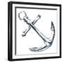 Simple Sketched Anchor-OnRei-Framed Art Print