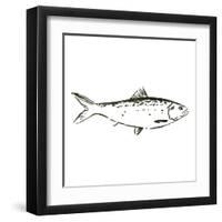 Simple Sketched Fish-OnRei-Framed Art Print