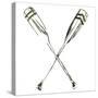 Simple Sketched Oars-OnRei-Stretched Canvas