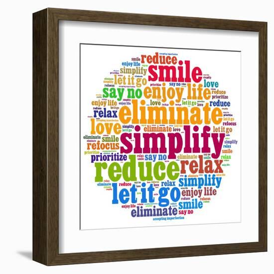 Simplify In Word Collage-mypokcik-Framed Art Print