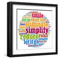 Simplify In Word Collage-mypokcik-Framed Art Print