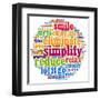 Simplify In Word Collage-mypokcik-Framed Art Print