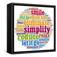Simplify In Word Collage-mypokcik-Framed Stretched Canvas